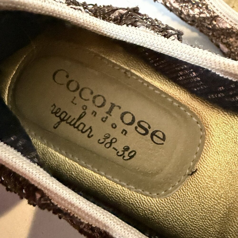 Cocorose London Foldable Ballet Flats EU 38 / 39 US 7‎ / 8 Brown and Rose Glam - Picture 7 of 8